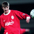 Gerrard wearing Liverpool FC 1998-2000 shirt